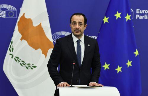epa12664022 President of the Republic of Cyprus Nikos Christodoulides speaks during a press conference at the European Parliament in Strasbourg, France, 20 January 2026. The current plenary session runs from 19 to 22 January 2026.  EPA/RONALD WITTEK