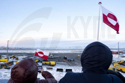 epa12674879 Danish Prime Minister Mette Frederiksen at the airport in Nuuk, Greenland, 23 January 2026. Frederiksen is in Greenland to meet with Greenland's head of government Jens-Frederik Nielsen.  EPA/Rodrigo Freitas NORWAY OUT