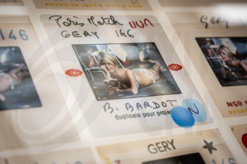 epa12692481 A photographic print depicting slides of French actress Brigitte Bardot during the filming of 'Viva Maria' on display at the Galerie de l'Instant during the exhibition 'Et Dieu Crea Bardot' (And God created Bardot) in Paris, France, 30 January 2026.  EPA/CHRISTOPHE PETIT TESSON
