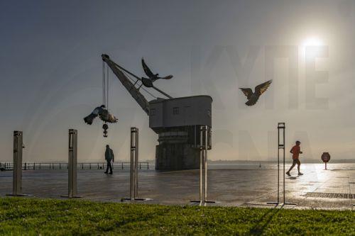 epa12708690 A tremulous sun can be seen between the clouds in Santander, Spain, 06 February 2026. Almost all Spain is on alert for heavy rainfalls and wind storms.  EPA/ROMAN G. AGUILERA