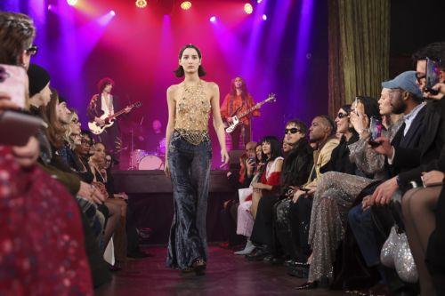 epa12733052 A model presents a creation by fashion brand Cucculelli Shaheen during New York Fashion Week at the Bowery Ballroom in New York, New York, USA, 12 February 2026. New York Fashion Week runs from 11 February to 16 February.  EPA/SARAH YENESEL