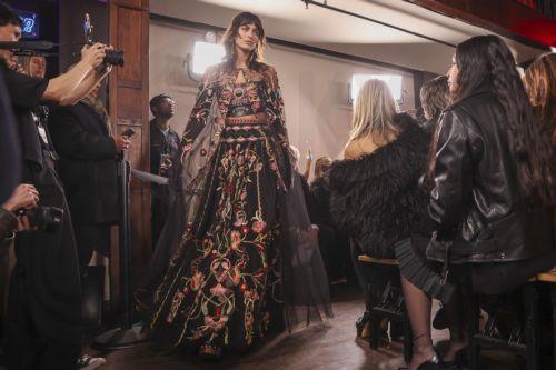 epa12733058 A model presents a creation by fashion brand Cucculelli Shaheen during New York Fashion Week at the Bowery Ballroom in New York, New York, USA, 12 February 2026. New York Fashion Week runs from 11 February to 16 February.  EPA/SARAH YENESEL