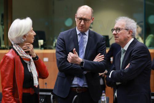 epa12747187 (L-R) European Central Bank (ECB) President Christine Lagarde, Belgian Finance Minister Vincent Van Peteghem and European Stability Mechanism (ESM) Managing Director Pierre Gramegna  at the start a Eurogroup  Finance ministers meeting in Brussels, Belgium, 16 February 2026. Ministers are set to discuss the draft Council recommendation on the...