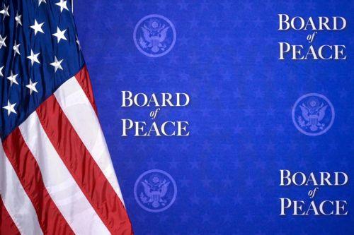 epa12758459 The US flag is pictured on the stage during Board of Peace meeting at the Donald J. Trump U.S. Institute of Peace in Washington, USA, 19 February 2026. Established by Donald Trump and led by the government of the United States, the Board of Peace (BoP) is a body tasked with overseeing the processes of the Gaza peace plan.  EPA/ALESSANDRO DI MEO