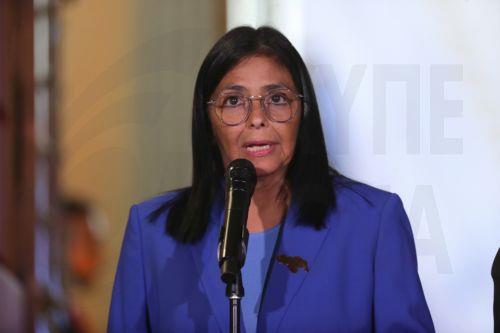 epa12760442 The acting president of Venezuela, Delcy Rodriguez, speaks in Caracas, Venezuela, 19 February 2026. Rodriguez asked Parliament, the program that promotes political dialogue, and the commission that seeks to reform the justice system to give 'maximum speed' to the application of the historic amnesty law approved for political prisoners in the...