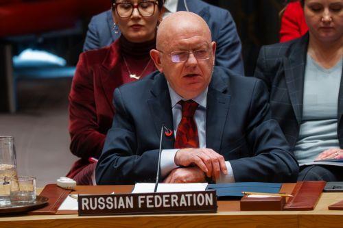 epa12774581 Vasily Nebenzya, Permanent Representative of Russia to the United Nations (UN), speaks during a UN Security Council meeting on peace and security marking the fourth anniversary of Russia's full-scale invasion in New York, New York, USA, 24 February 2026. Four years of war have left hundreds of thousands dead, displaced more than six million...