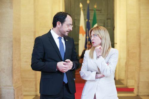 Ο Πρόεδρος της Δημοκρατίας κ. Νίκος Χριστοδουλίδης σε συνάντηση με την Πρωθυπουργό της Ιταλίας κα Giorgia Meloni.