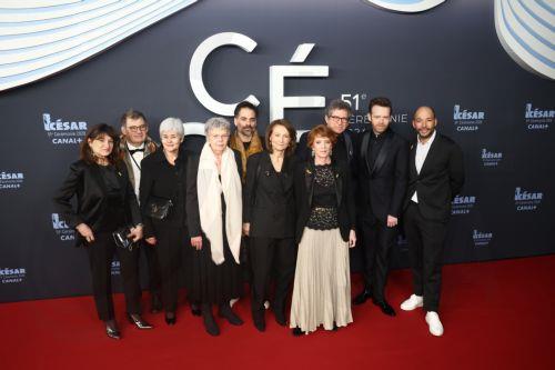 epa12780283 (L-R) A guest, Nicolas Naegelen, two guests, Justin Pechberty, Elisabeth Tanner, Ariane Toscan Du Plantier and Patrick Sobelman, Antoine Reinartz and Toufik Ayadi arrive for the 51st annual Cesar awards ceremony held at the Olympia concert hall in Paris, France, 26 February 2026. The awards are presented by the French 'Academie des Arts et...
