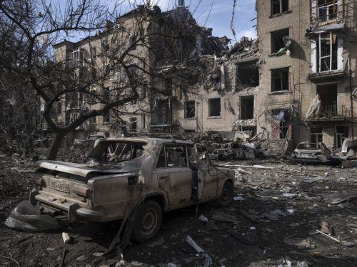 epa12790489 A handout photo made available by the press service of the 93rd 'Kholodnyi Yar' Separate Mechanized Brigade of the Ukrainian Armed Forces shows damage in a destroyed residential area following a Russian strike in the frontline city of Druzhkivka, Donetsk region, eastern Ukraine, 02 March 2026. At least five people were killed - three in...