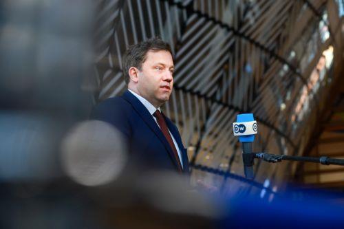 epa12807192 German Finance Minister Lars Klingbeil speaks to the media at a Eurogroup finance ministers meeting in Brussels, Belgium, 09 March 2026. Ministers were to discuss macroeconomic developments in the euro area, assess the Belgian draft budgetary plan for 2026, and discuss energy prices and the potential impact of Middle East tensions on the euro...