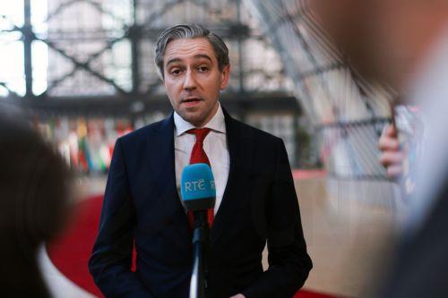 epa12807259  Irish Finance Minister Simon Harris speaks to the media at a Eurogroup finance ministers meeting in Brussels, Belgium, 09 March 2026. Ministers were to discuss macroeconomic developments in the euro area, assess the Belgian draft budgetary plan for 2026, and discuss energy prices and the potential impact of Middle East tensions on the euro area...