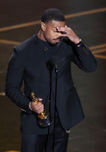 epaselect epa12824313 Michael B Jordan reacts after winning the Oscar for Actor In A Leading Role for "Sinners" during the 98th annual Academy Awards ceremony at the Dolby Theatre in Los Angeles, California, USA, 15 March 2026.  EPA/CHRIS TORRES