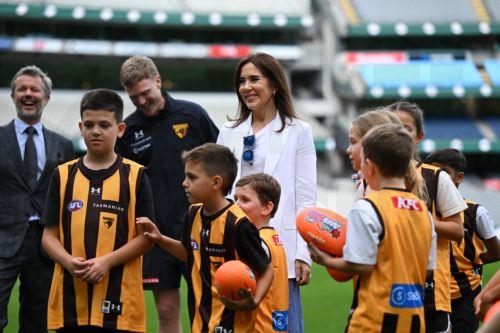 epa12826584 Denmark's Queen Mary reacts during a visit to the MCG in Melbourne, Australia, 17 March 2026. The royal couple is visiting Australia from 14 March until 19 March 2026.  EPA/JAMES ROSS AUSTRALIA AND NEW ZEALAND OUT