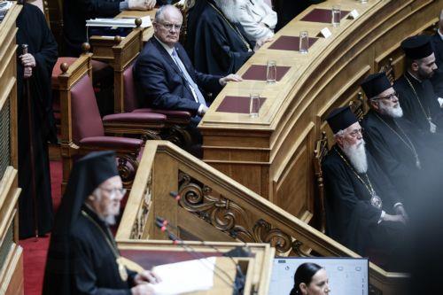 Ανάγκη συναίνεσης γύρω από κοινές θεμελιώδεις αξίες, είπε ο Οικουμενικός Πατριάρχης στη Βουλή των Ελλήνων