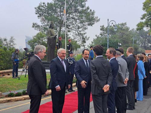 Steinmeier welcomed by President Christodoulides, who speaks of historic visit