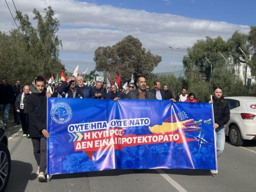 Hundreds protest outside CYCLOPS against Cyprus “turning into a war base”