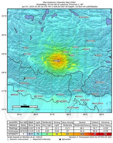 Σεισμός 6,8 έπληξε το Θιβέτ, τουλάχιστον 36 νεκροί, σύμφωνα με ΜΜΕ