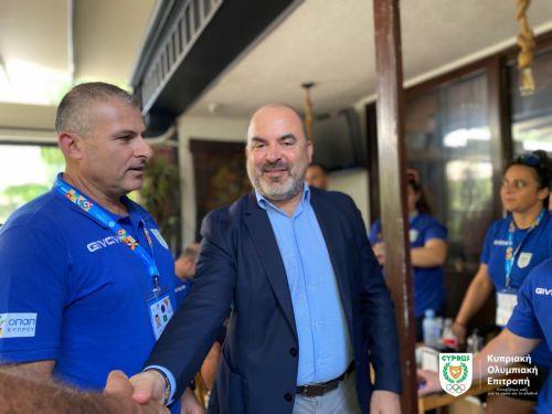 Tην κυπριακή αποστολή στο EYOF 2025 στα Σκόπια επισκέφθηκε ο Κύπριος Πρέσβης