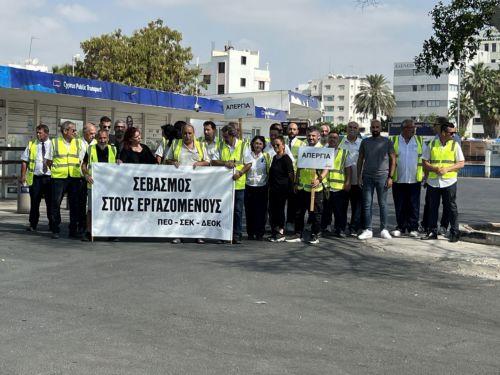 Συνεχίζεται η απεργία στα λεωφορεία Λάρνακας με πορεία προς Υπ.Εργασίας την Τρίτη