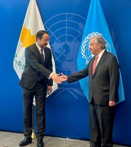 Κυπριακό και Μέση Ανατολή συζήτησαν Χριστοδουλίδης - Γκουτέρες, λέει ο ΟΗΕ
