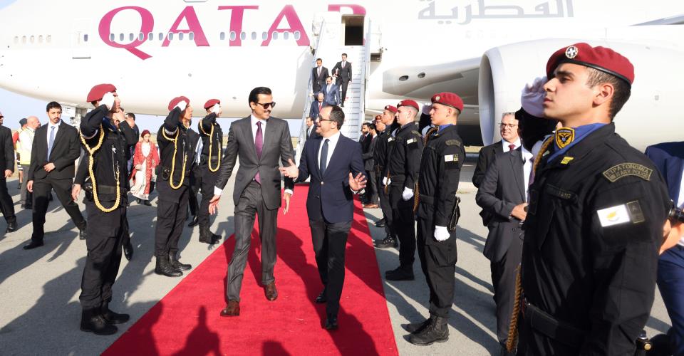 Στο Προεδρικό ο Εμίρης του Κατάρ για συνομιλίες