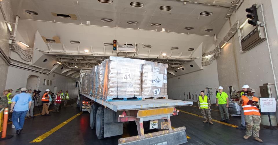 ΥΠΕΞ: Στη Γάζα φορτίο 900 τόνων ανθρωπιστικής βοήθειας μέσω Σχεδίου Αμάλθεια